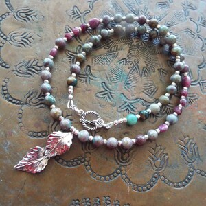 Bladketting Ruby en Ruby in Kyanite Edelstenen Sterling Zilver Schakelsluiting 20 inch ketting met 1 &quot;hanger drop&quot; hanger drop