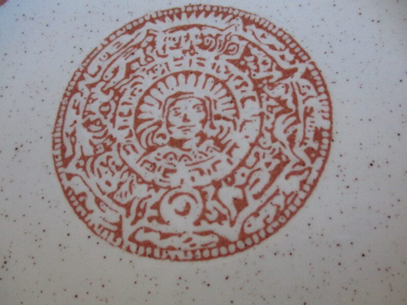 Buffalo China Restaurant Aztec Salad Dessert plate Stamp dates to 1980s Very good Possibly New Old Stock Rare Restaurant ware 13 available