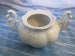 Rynnes Ornate   footed Sugar bowl. NO lid is included.  Very Good White Sugar bowls.  White decor Retro white creamer China Galore 