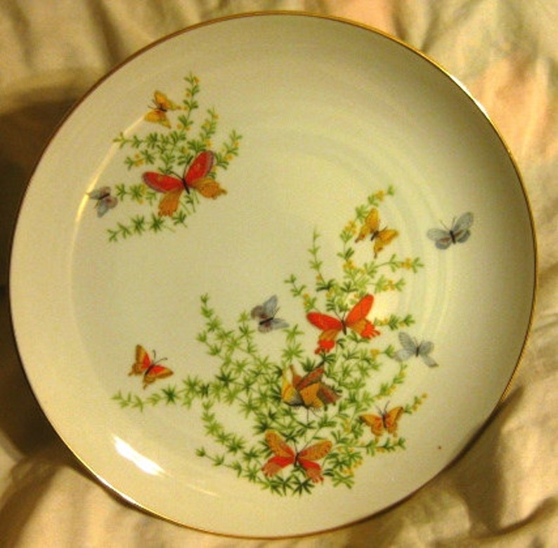 Ecstasy by Shafford Butterfly Cake or Dessert Pedestal Serving Platter MINT