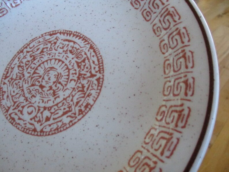 Buffalo China Restaurant Aztec Salad Dessert plate Stamp dates to 1980s Very good Possibly New Old Stock Rare Restaurant ware 13 available