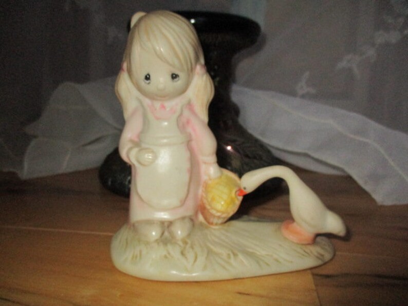 RARE Precious Moments Girl Goose 227 Number on Base..shiny Etsy