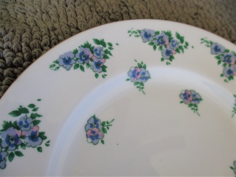 Vintage Tea Party Salad plate Vintage Royal Victoria Blue pink flower clusters gold trim China Sherbet Cup China Galore Bone China