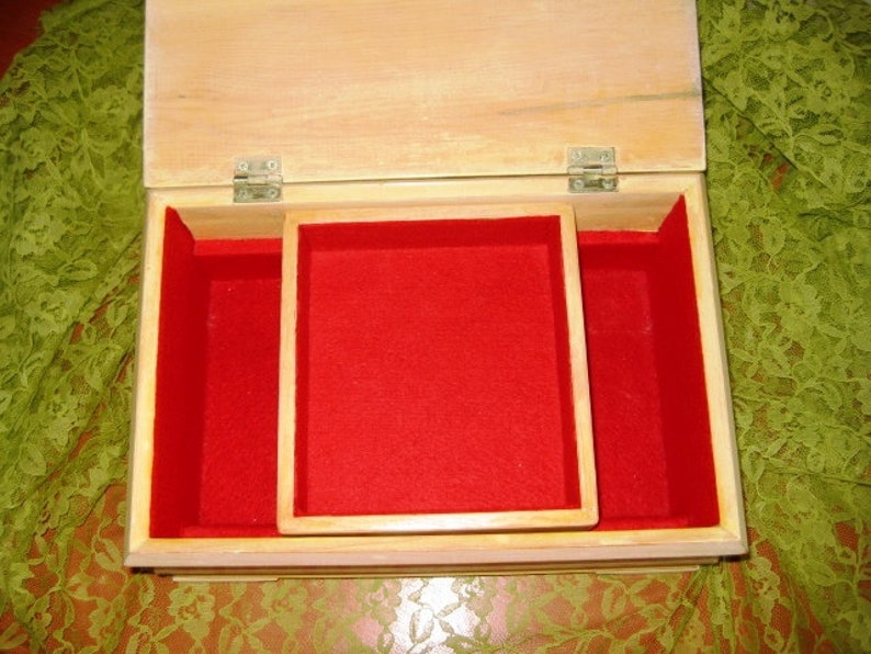 Vintage Whitewashed Oak Jewelry Box Great Signed Hinged Oak Etsy