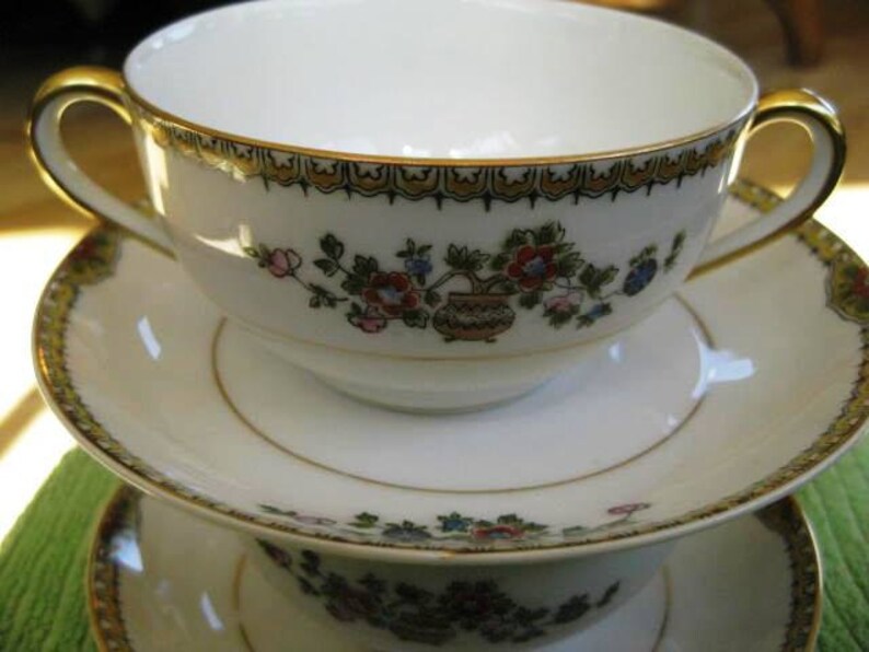 Antique Noritake Shantung Bouillon Cup Saucer Very Good Early Etsy