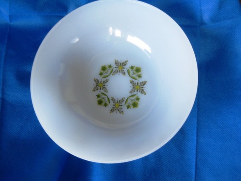 Dinnerware Oven to Table Bowl, Vintage Anchor Hocking Green Meadow Dinnerware Bowl Great
