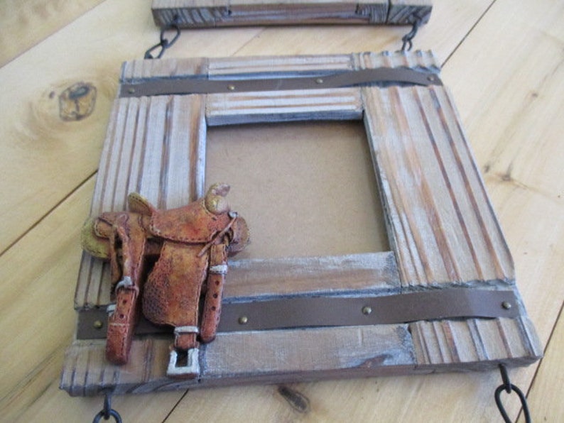 Rustic Cowboy UP Picture Triple Frame Rustic Wood Frames Etsy
