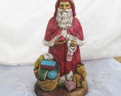 Folkart Molded Santa with Exquisite detailing, Santa Collectibles, Christmas St Nick, China Galore, Very Good