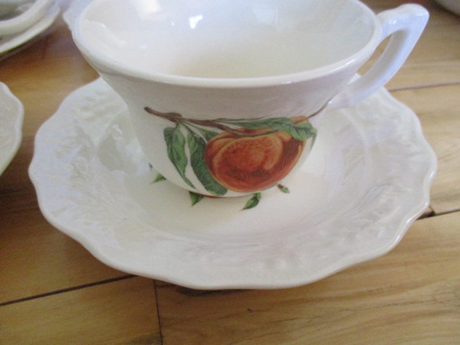 Unmarked Ironstone Fruit Teacups Saucers. 4 Sets 4 Cups/4 Etsy