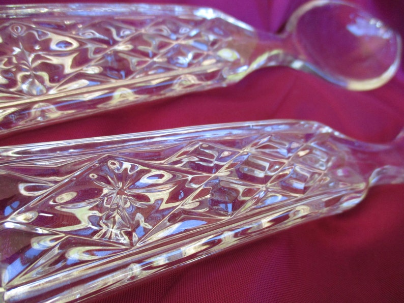 Salad tongs LIKE new China Galore Crystal glass salad set Gorgeous Pressed Glass Crystal Salad Server Set of Two
