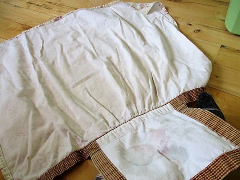 country cotton checkered Fruit apple pear apron China Galore Vintage Country Fruit Cotton Apron Very good Handmade Vintage Apron