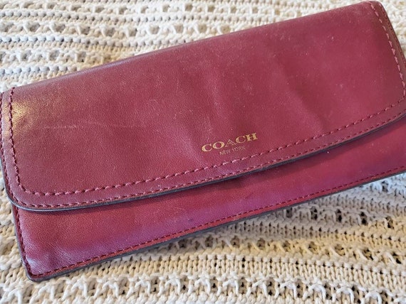 maroon coach wallet