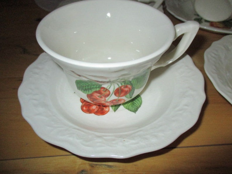 Unmarked Ironstone Fruit Teacups Saucers. 4 Sets 4 Cups/4 Etsy