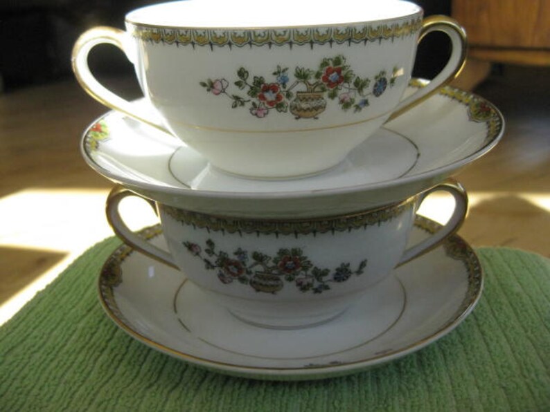 Antique Noritake Shantung Bouillon Cup Saucer Very Good Early Etsy
