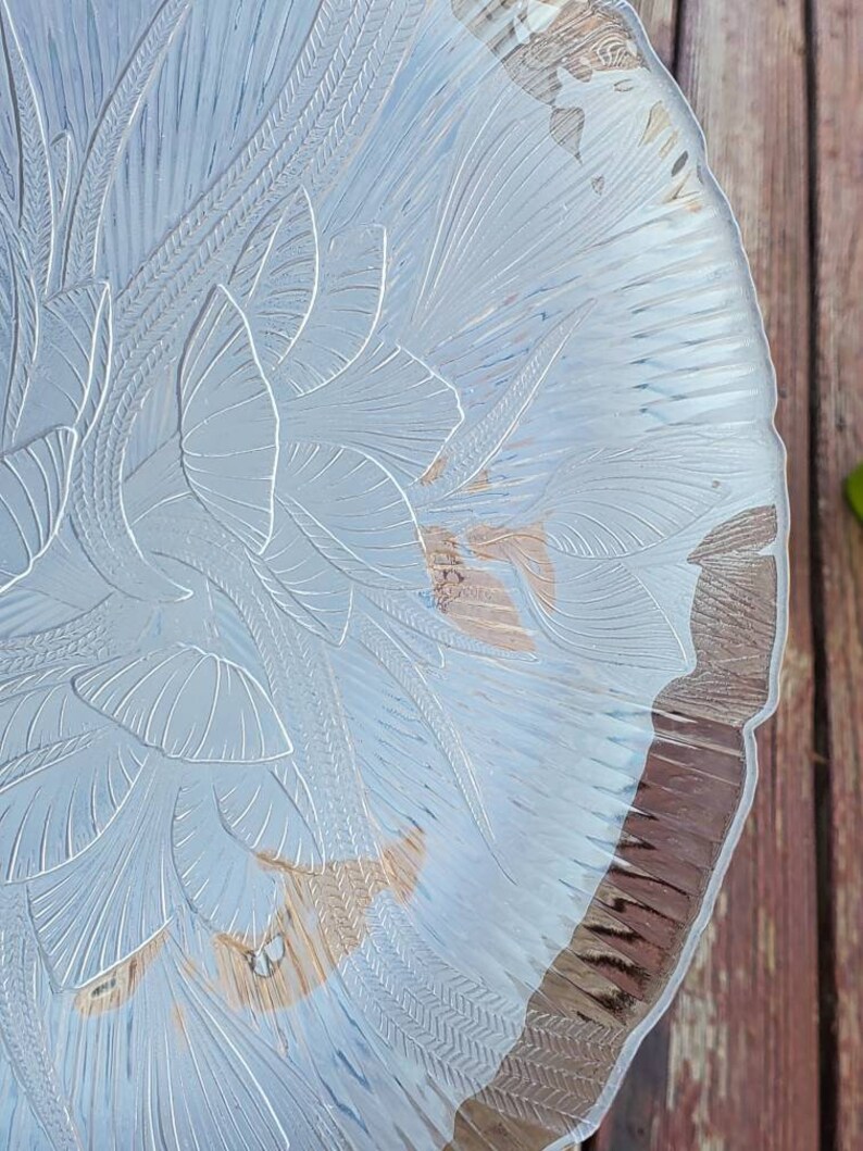 Ornate Clear Pressed Glass Floral Plates LIKE New SET of Etsy UK