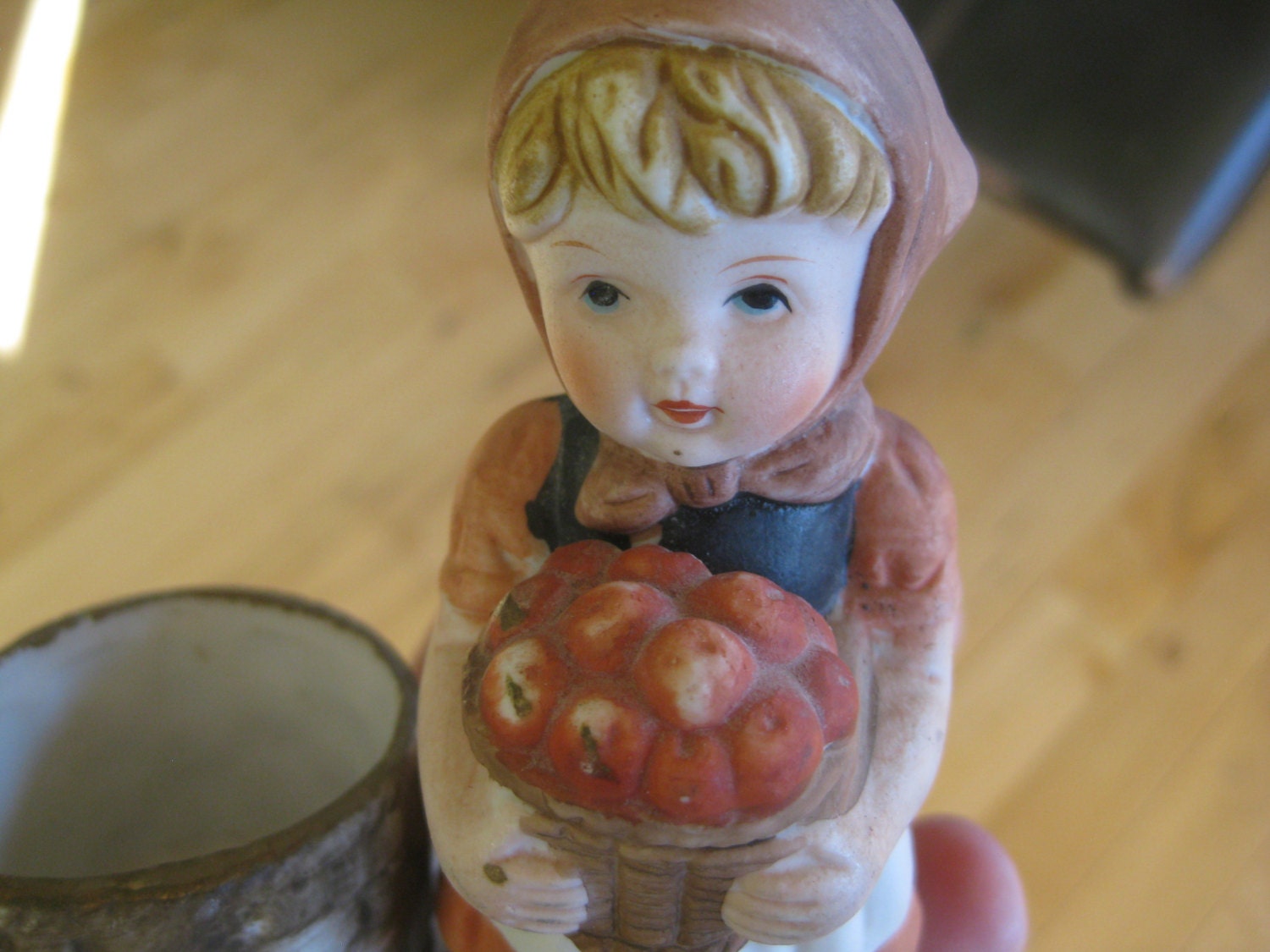 Vintage German Girl with Basket Figurine tealight candle Etsy 日本