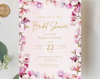 Boho Bridal Shower Invitation Template Editable Bridal Shower Invitation Boho Wedding Wildflower Invitation Digital Invite Canva Template