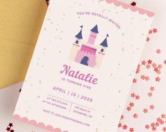 Fairytale Birthday Invitation Template For Kid Printable Birthday Invite Kids Birthday Invitation Princess Themed Birthday Invite Canva