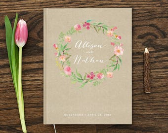Libro de visitas de boda floral rústico, libro de visitas de boda, libro de visitas personalizado, libro de visitas único, regalo de boda