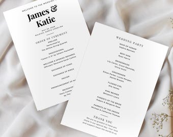 Wedding Program Template Program Wedding Ceremony Program Modern Wedding Program Template Wedding Program Minimalist Printable Program
