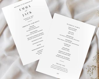 Wedding Program Template Program Wedding Ceremony Program Modern Wedding Program Template Wedding Program Minimalist Printable Program