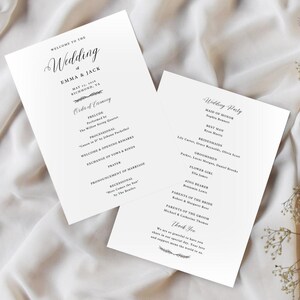 Wedding Program Template Program Wedding Ceremony Program Modern Wedding Program Template Wedding Program Minimalist Printable Program