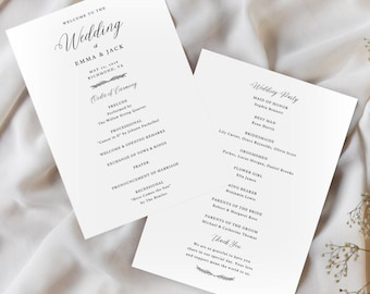 Wedding Program Template Program Wedding Ceremony Program Modern Wedding Program Template Wedding Program Minimalist Printable Program