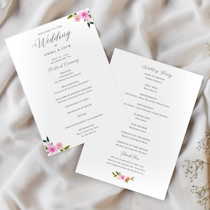 Wedding Program Template Program Wedding Ceremony Program Modern Wedding Program Template Wedding Program Boho Printable Program