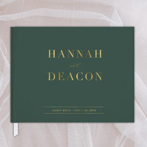 Wedding Guest Book Custom Guestbook Wedding Alternative Sign In Book Wedding Gift for Couple Green Wedding Guestbook Polaroid Guest Book