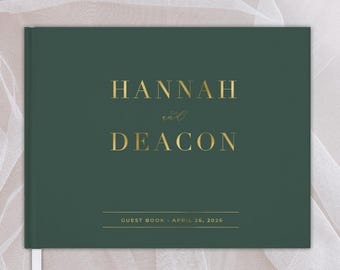 Wedding Guest Book Custom Guestbook Wedding Alternative Sign In Book Wedding Gift for Couple Green Wedding Guestbook Polaroid Guest Book
