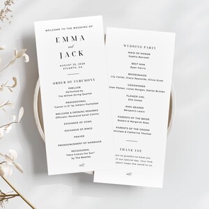 Wedding Program Wedding Program Template Editable Wedding Program Minimalist Program Modern Wedding Program Template Ceremony Program