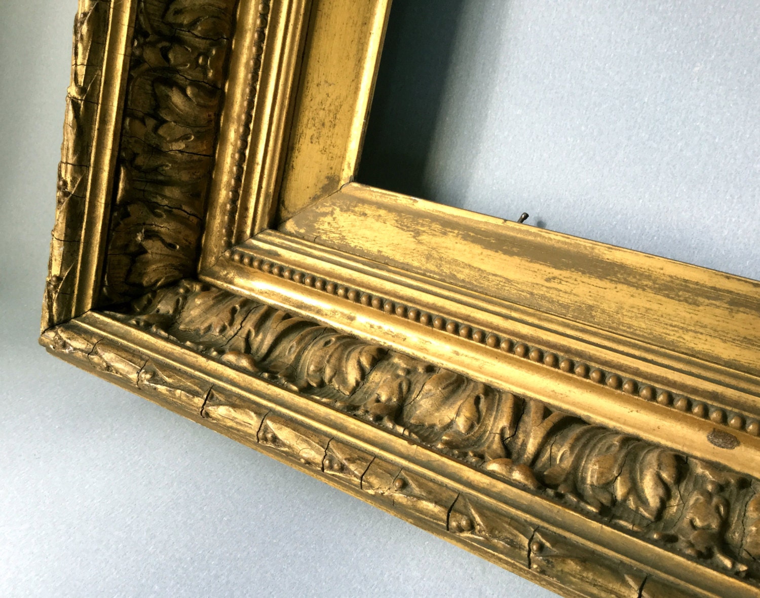 Large gold wood picture frame. Ornate gilded frame Etsy