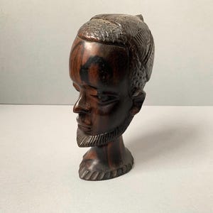 木彫り 黒人頭部置物 約18cm オブジェ 木彫り 黒人頭部置物 約18cm オブジェ 彫刻・オブジェ