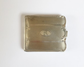 Art Nouveau cigarette or card case Alpacca hoka German silver