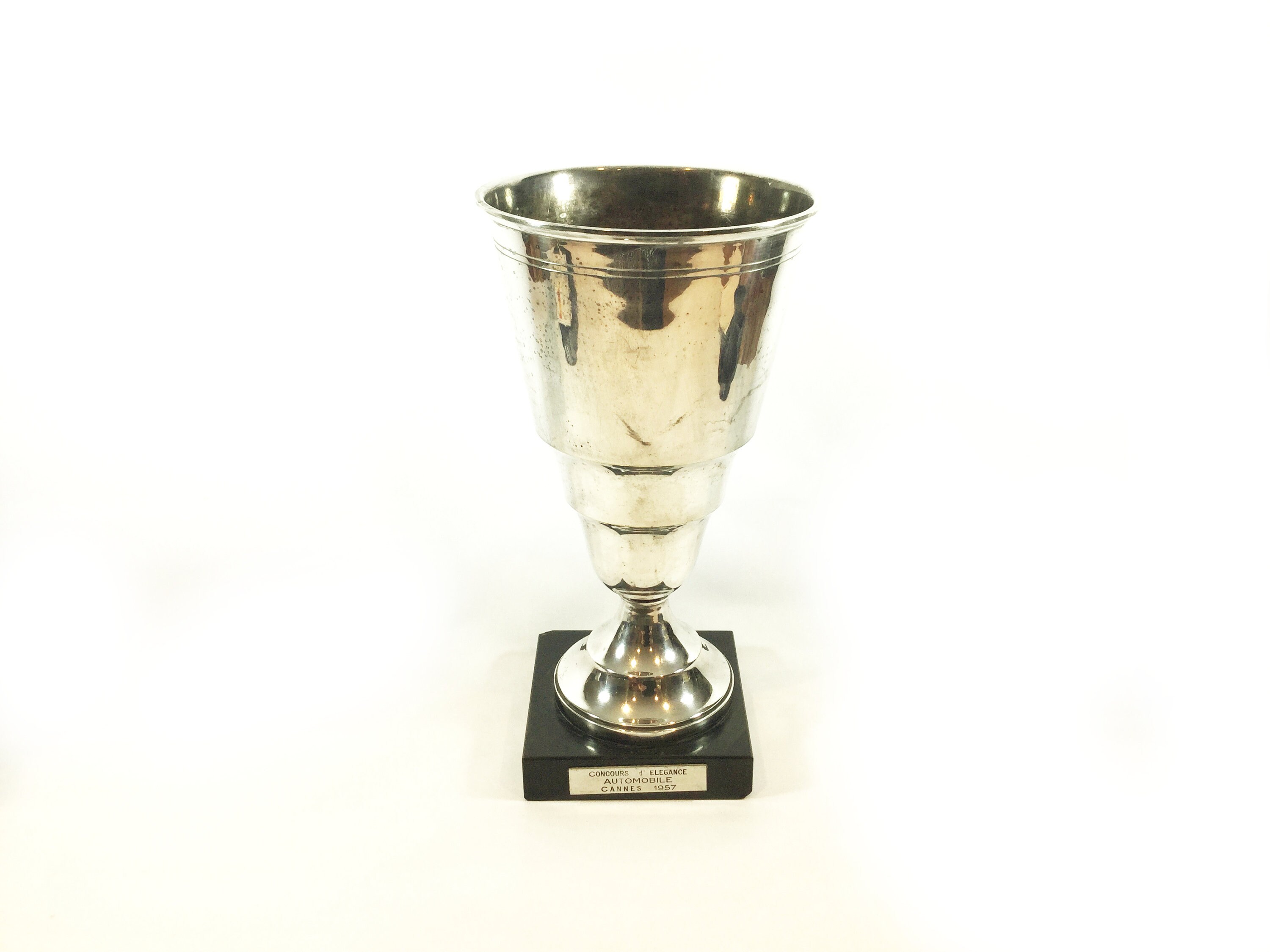 Large vintage trophy vase silver plated on base Concours Etsy