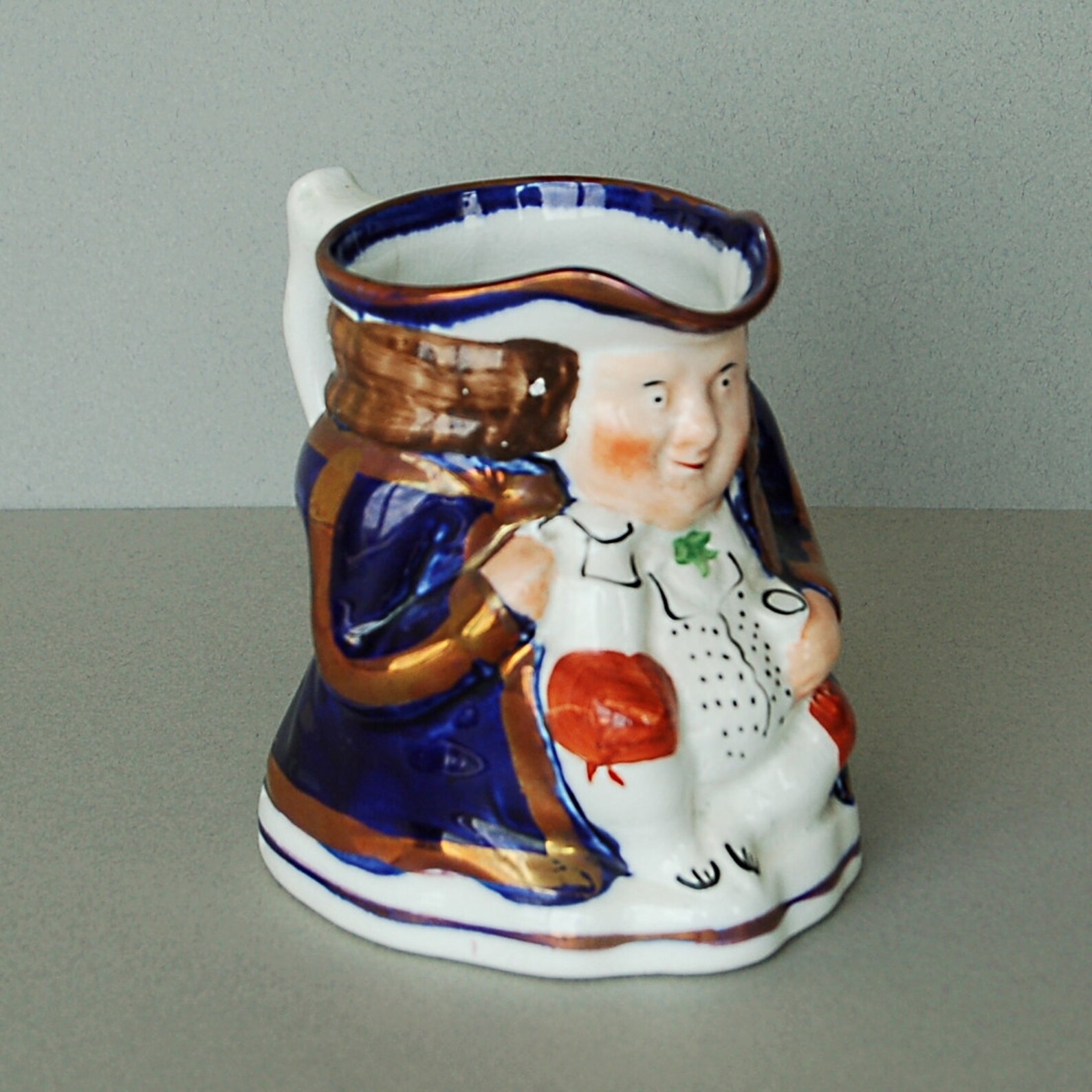 Antique Allertons large Toby Jug blue and gold lustreware Etsy