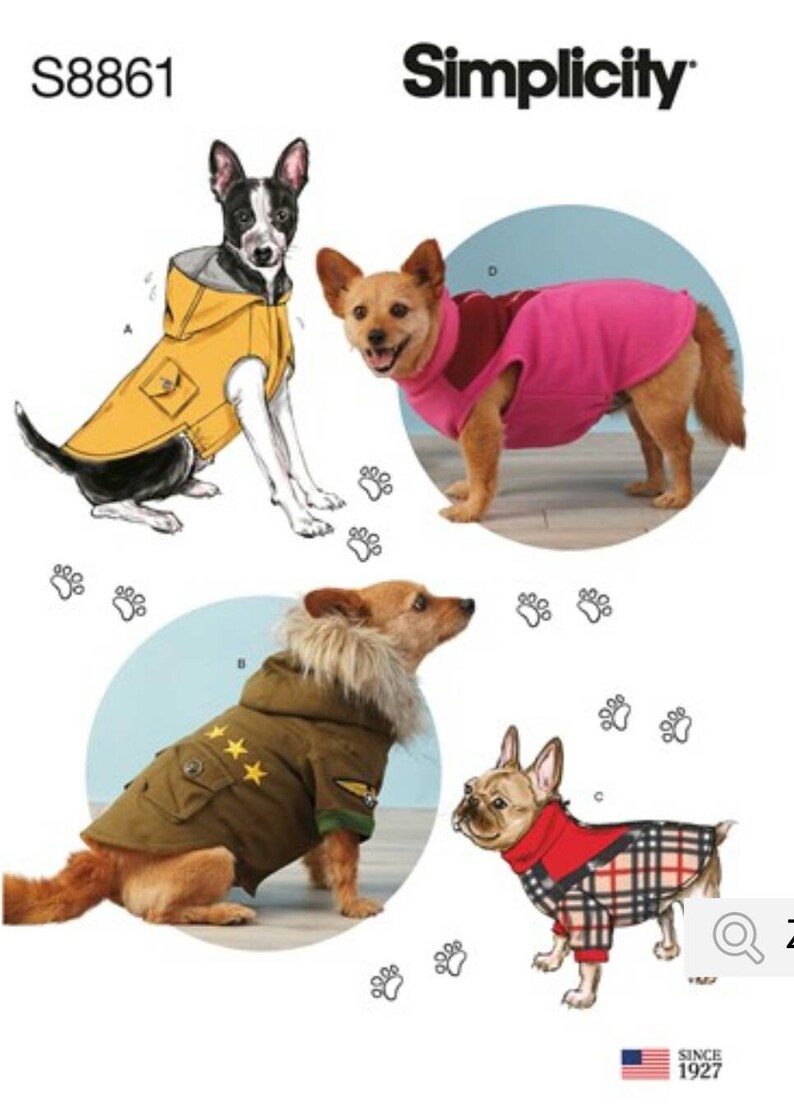Dog Coats Sewing Pattern Simplicity S8861 Dog Coats Sizes SL Etsy