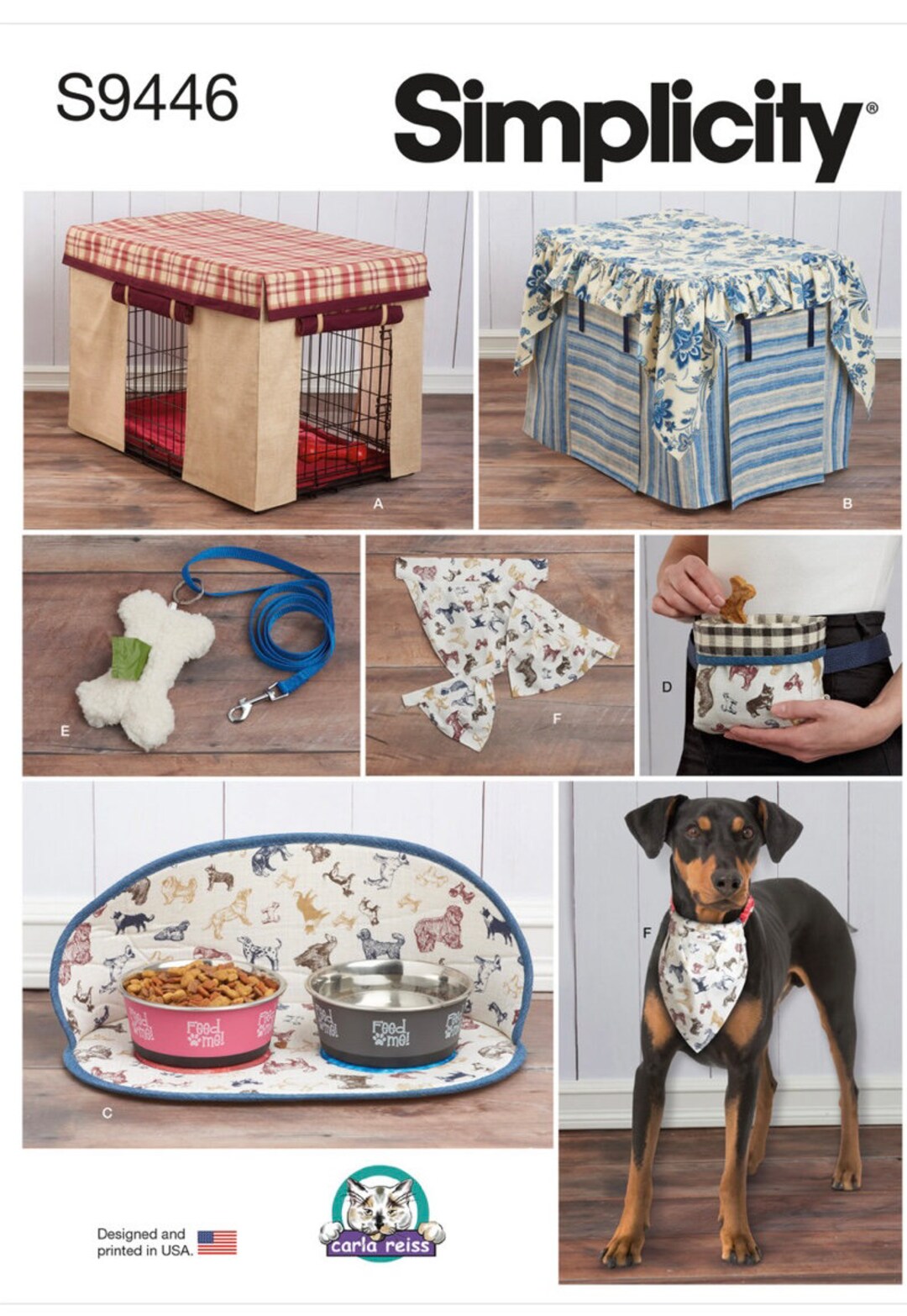 UNCUT Simplicity 9446 Dog Crate Cover 3 Sizes Pet Accessories