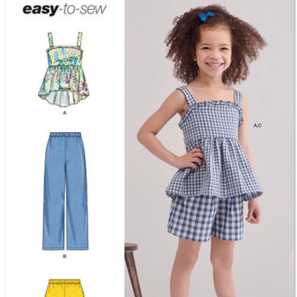 Children’s Top, Pants or Shorts Sewing Pattern Simplicity S9800 Sizes 3-8