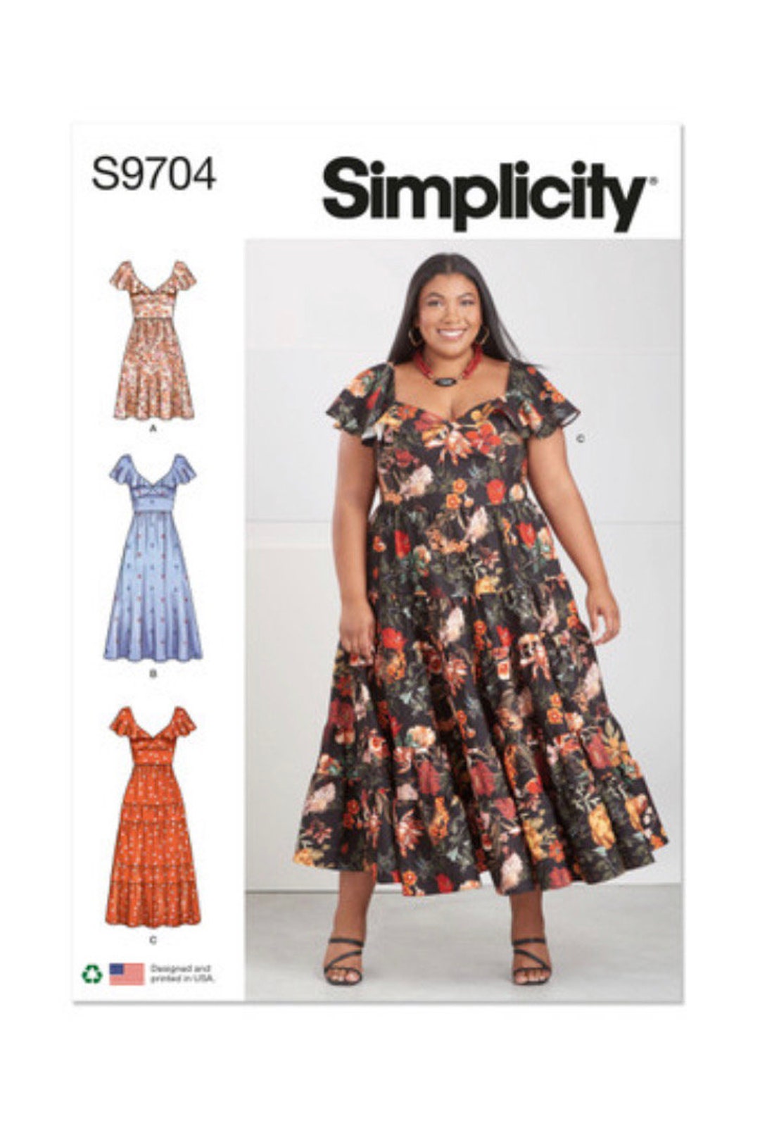 Plussize Womens Dress Sewing Pattern Simplicity S9704 Sizes 30W38W New and Uncut Etsy