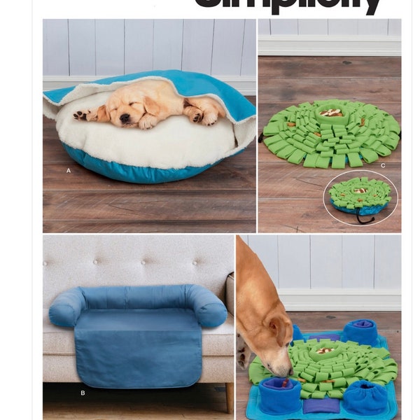 Pet Bed Sewing Pattern Simplicity S9445 Pet Chair Cover and Play Mats