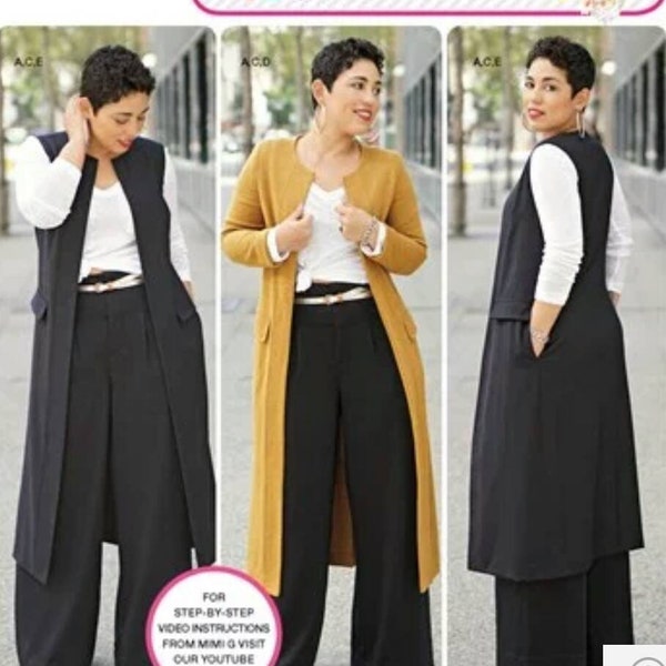 Plus-Size Coat, Pants, Vest Sewing Pattern Simplicity 8177 Plus-Size 20W-28W Mimi G Style