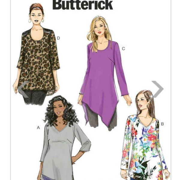 Women's Plus-Size Tunic Sewing Pattern Butterick B6263 Plus-Size KK 26W-32W New and Uncut Pattern