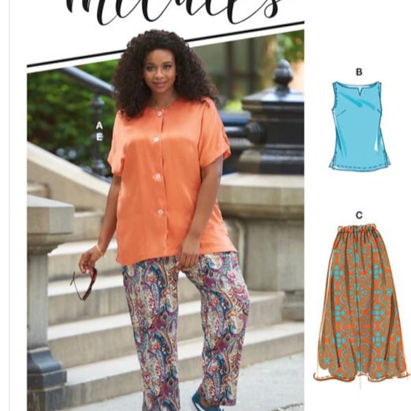 Women’s Plus-Size Sewing Pattern Shirt, Top, Skirt and Pants McCall's M8159 Sizes 26W-32W