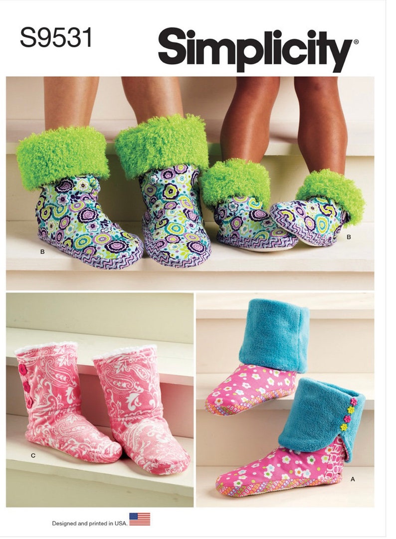 House Slippers Pattern Sewing Pattern Simplicity S9531 Sizes Etsy