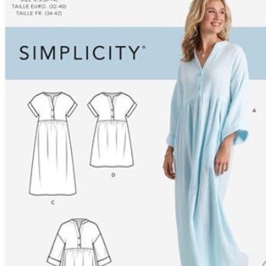 Plus-Size Caftans, Dresses Sewing Pattern Simplicity S9102 Sizes 16-24 New and Uncut