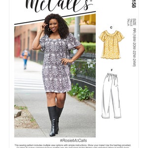 Women’s Tops, Capri Pants, Dresses and Shorts Sewing Pattern McCalls M8158 Sizes 18W-24W