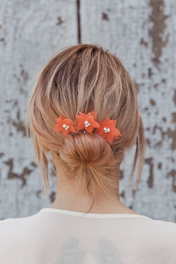 Flower Hair Pins Wedding Hair Flowers Bridal Hair Pins Etsy