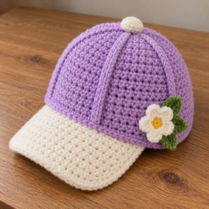 Mönster för minivirkad basebollkeps i PDF-format | Handledning för amigurumi-hattnyckelring | Digital nedladdning
