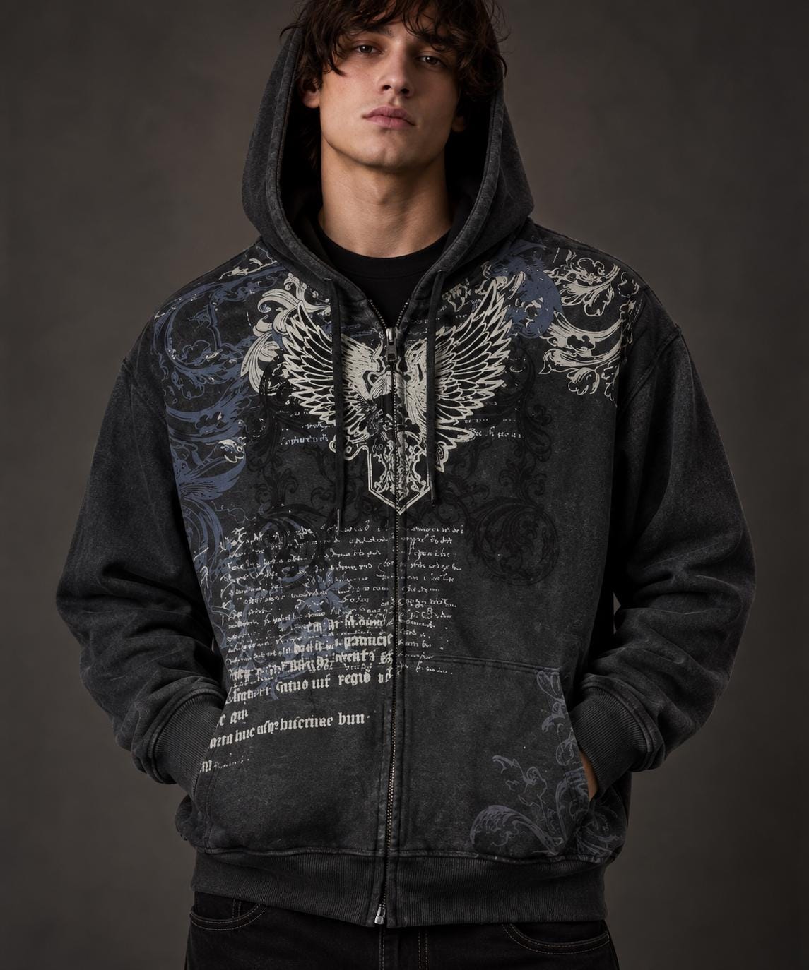 Y2k Gothic Zip up Sweatshirt - Etsy